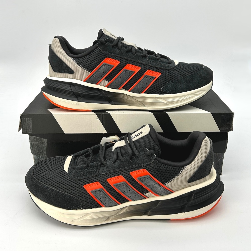 adidas Astrastar Sz 11.5 Mens Sneakers Gray Orange Cloudfoam Comfort JQ6077 NEW